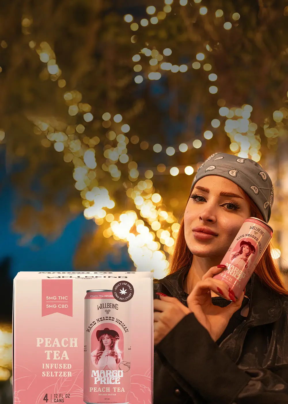 Margo Price Peach Tea Seltzer | 5mg THC + CBD | WellBeing Brewing®