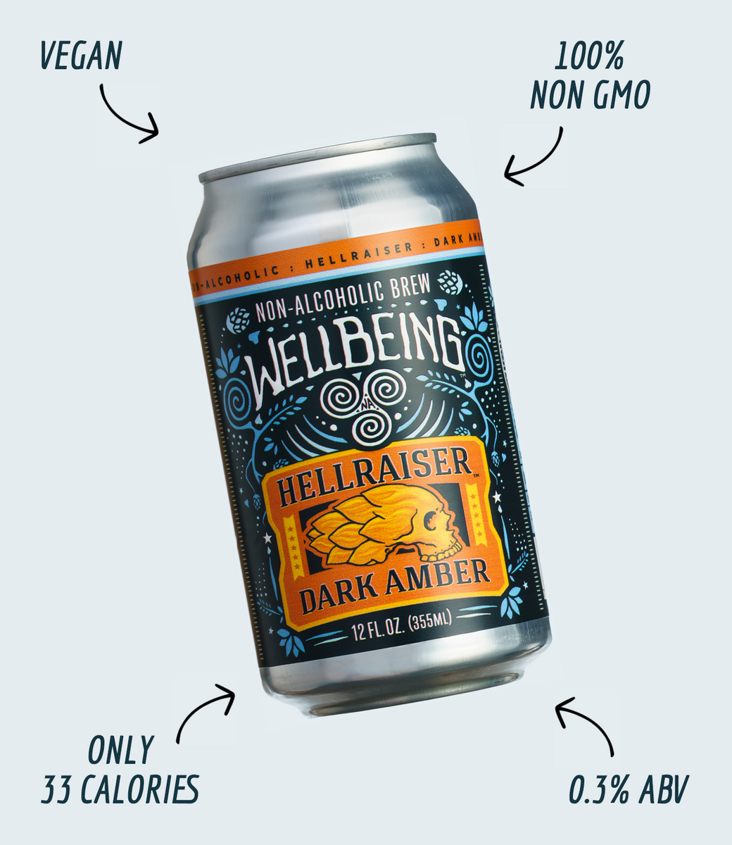Hellraiser Dark Amber NonAlcoholic Craft Beer WellBeing Brewing®