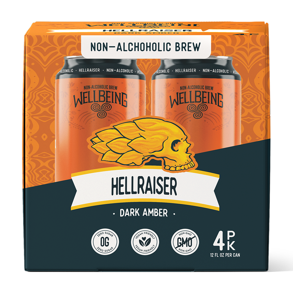 WellBeing Brewing Hellraiser Dark Amber non-alcoholic 12oz 4-pack