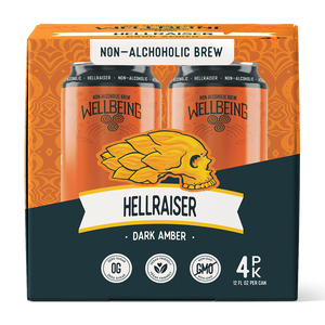 Hellraiser Dark Amber 12oz 4-Pack | NA Craft Beer – WellBeing Brewing®