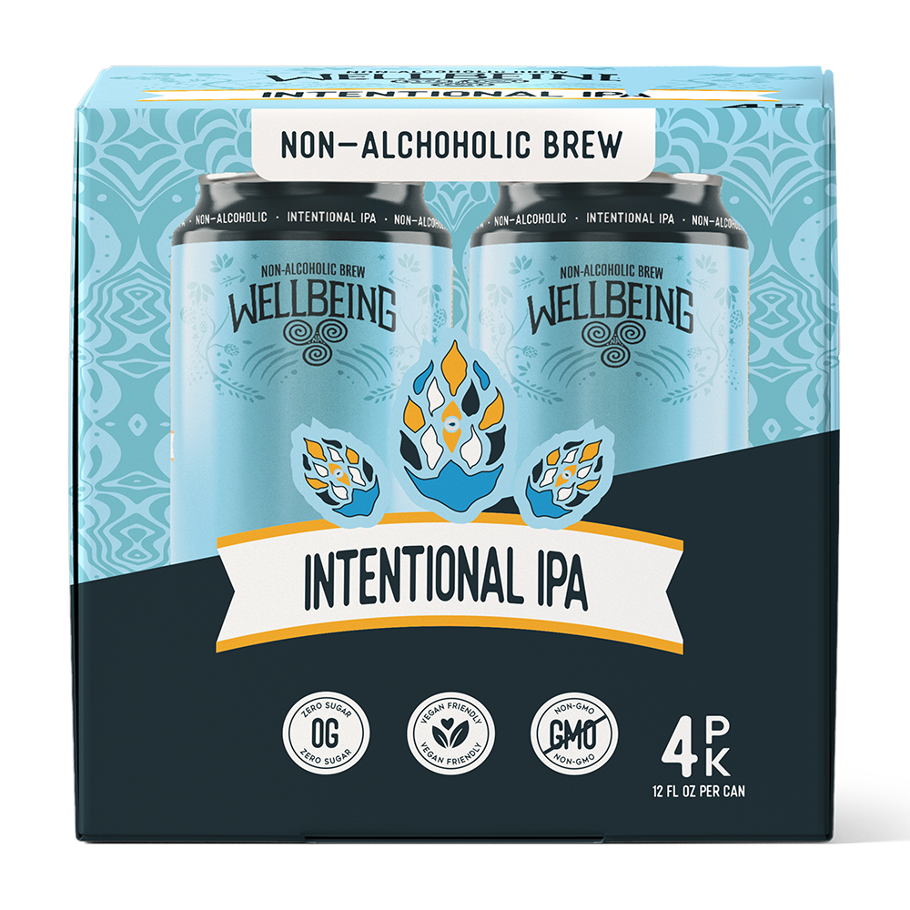 WellBeing Brewing Intentional IPA non-alcoholic 12oz 4-pack