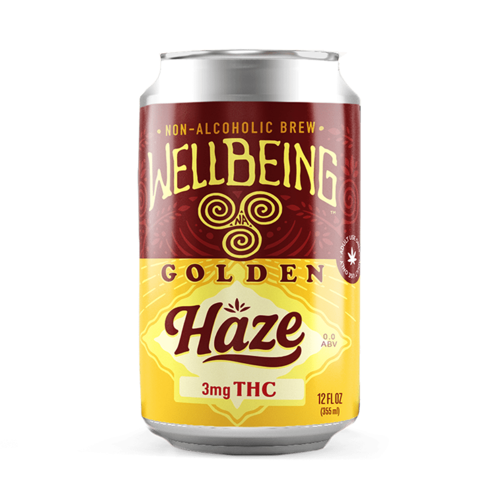 Golden Haze 3mg THC non-alcoholic seltzer can – front view
