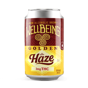 
                  
                    Golden Haze 3mg THC non-alcoholic seltzer can – front view
                  
                