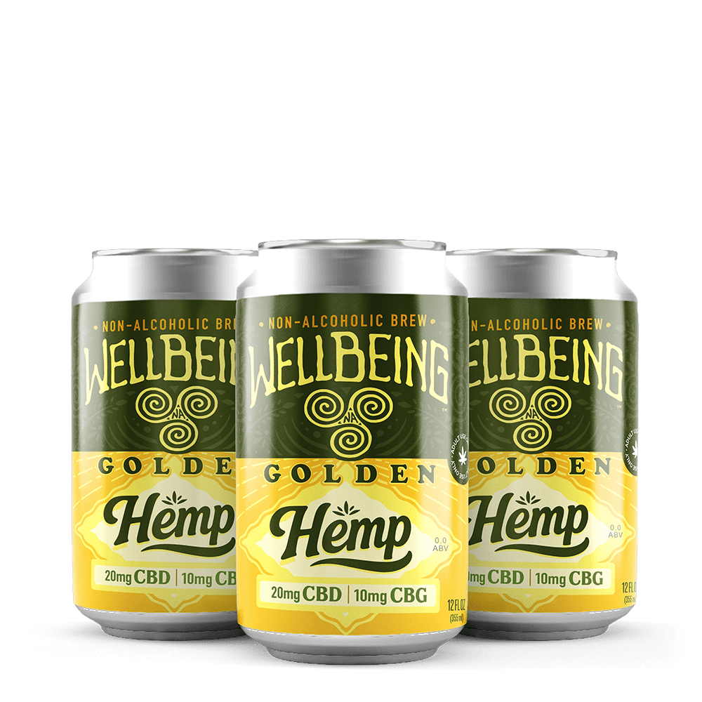 
                  
                    Golden Hemp Non-Alcoholic Beer 4-Pack – CBD and CBG Infused Craft Brew
                  
                
