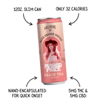 Margo Price Peach Tea Seltzer 12oz Slim Can Features – 5mg THC 5mg CBD, 32 Calories, Nano-Encapsulated
