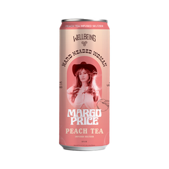 Margo Price Peach Tea THC CBD Seltzer 12oz Slim Can Front