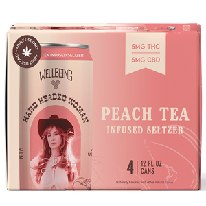
                  
                    Margo Price Peach Tea THC CBD Seltzer 4-Pack Front Packaging
                  
                